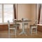 International Concepts Round 36 in Rd Extension Dining Table, 4 Emily Counter Ht Stools, Hickory/Stone, 36 W, 48 L, Wood K41-36RXT-27B-S6172-4 - alternate 1